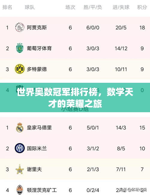 世界奥数冠军排行榜，数学天才的荣耀之旅