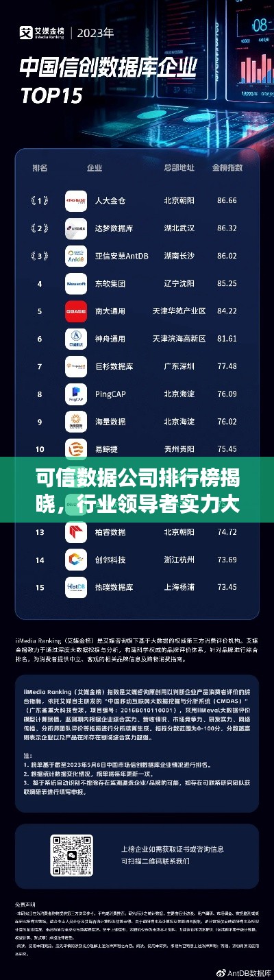 可信数据公司排行榜揭晓，行业领导者实力大揭秘