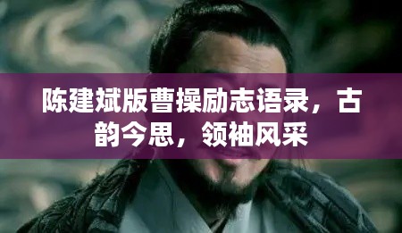 陈建斌版曹操励志语录，古韵今思，领袖风采