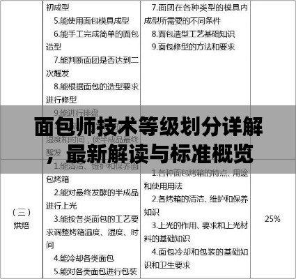 面包师技术等级划分详解，最新解读与标准概览