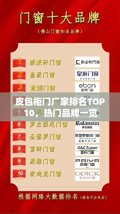 皮包柜门厂家排名TOP10，热门品牌一览