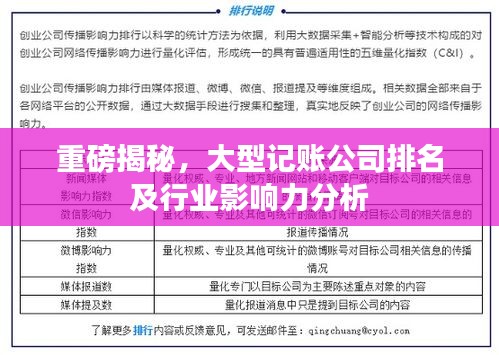 重磅揭秘，大型记账公司排名及行业影响力分析