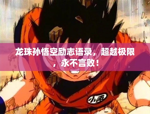 龙珠孙悟空励志语录，超越极限，永不言败！