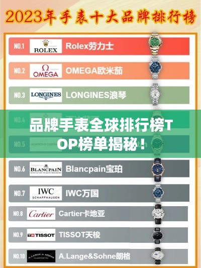 品牌手表全球排行榜TOP榜单揭秘！