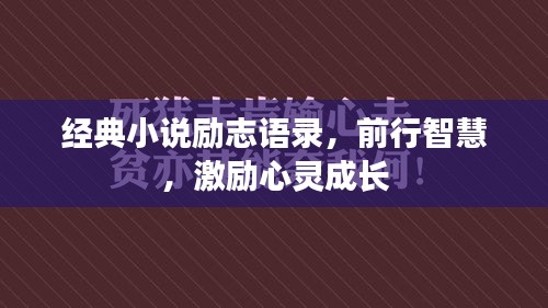 经典小说励志语录，前行智慧，激励心灵成长