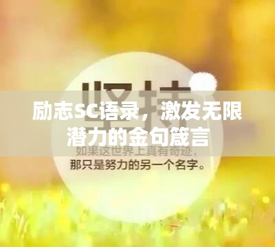 励志SC语录，激发无限潜力的金句箴言