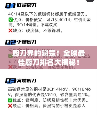 厨刀界的翘楚！全球最佳厨刀排名大揭秘！
