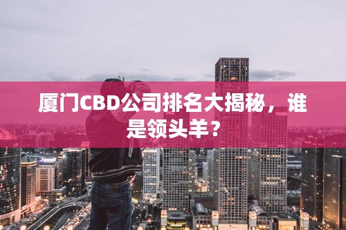 厦门CBD公司排名大揭秘，谁是领头羊？