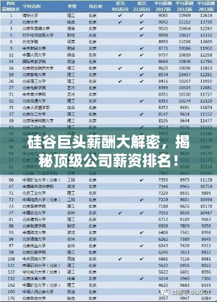硅谷巨头薪酬大解密，揭秘顶级公司薪资排名！