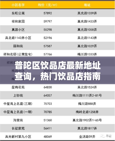 普陀区饮品店最新地址查询，热门饮品店指南