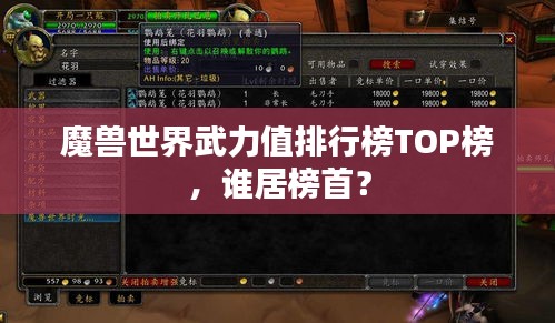 魔兽世界武力值排行榜TOP榜，谁居榜首？