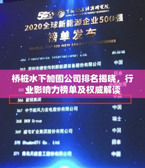 桥桩水下加固公司排名揭晓，行业影响力榜单及权威解读