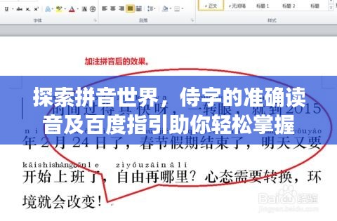 探索拼音世界，侍字的准确读音及百度指引助你轻松掌握