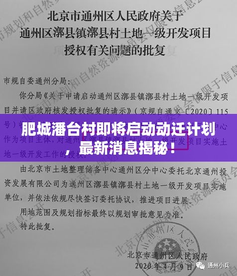 肥城潘台村即将启动动迁计划，最新消息揭秘！