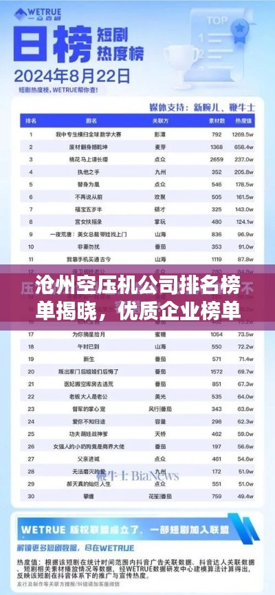 沧州空压机公司排名榜单揭晓，优质企业榜单不容错过！