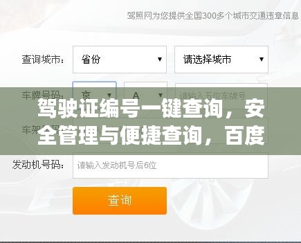 驾驶证编号一键查询，安全管理与便捷查询，百度助你轻松搞定！